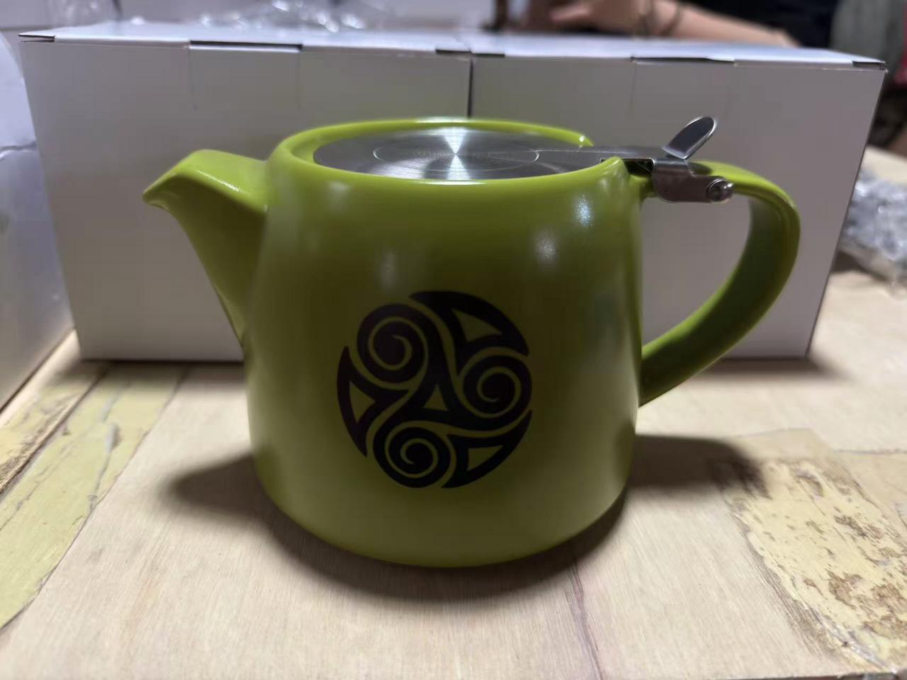 Théière en céramique avec couvercle inox - Vert