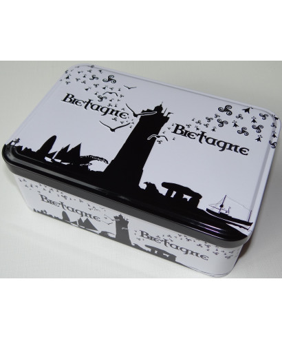 Boîte métal Palet Breton phare Bretagne